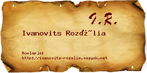 Ivanovits Rozália névjegykártya