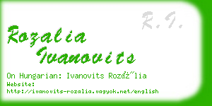 rozalia ivanovits business card